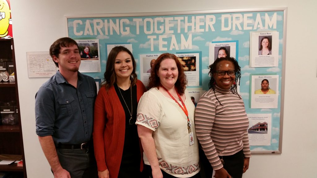 Here's just a few of our amazing Caring Together staff. From left, Tadd, Carrie, Shannon and Eartha.