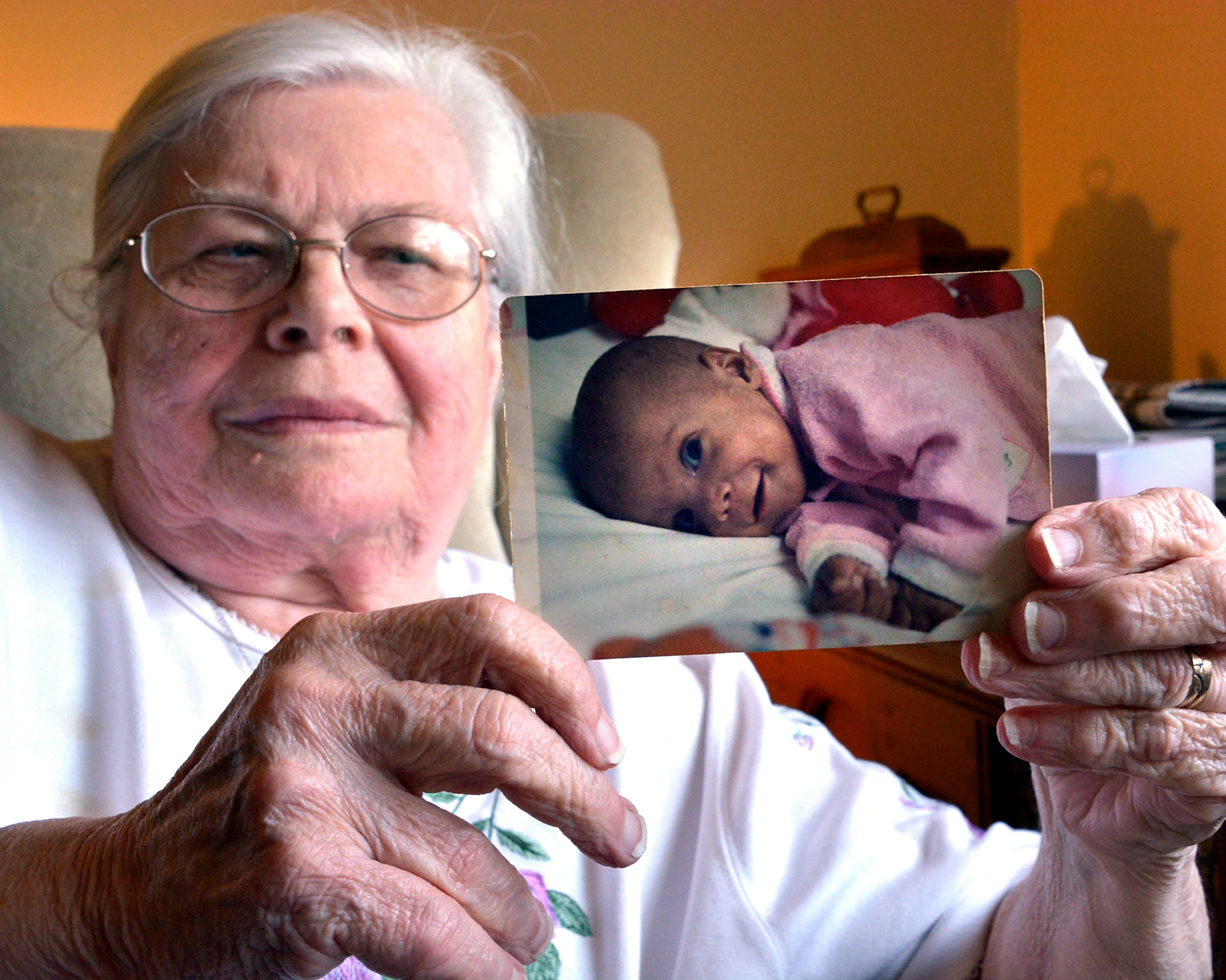 Sandra Bones with picture of Cassie